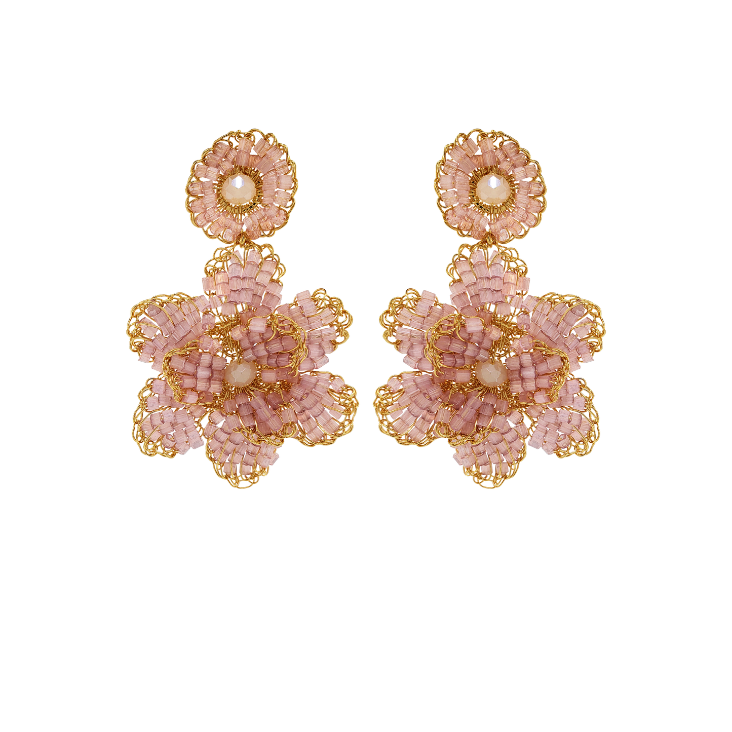 Brinco de Crochê Blossom Mini Rosa Essence