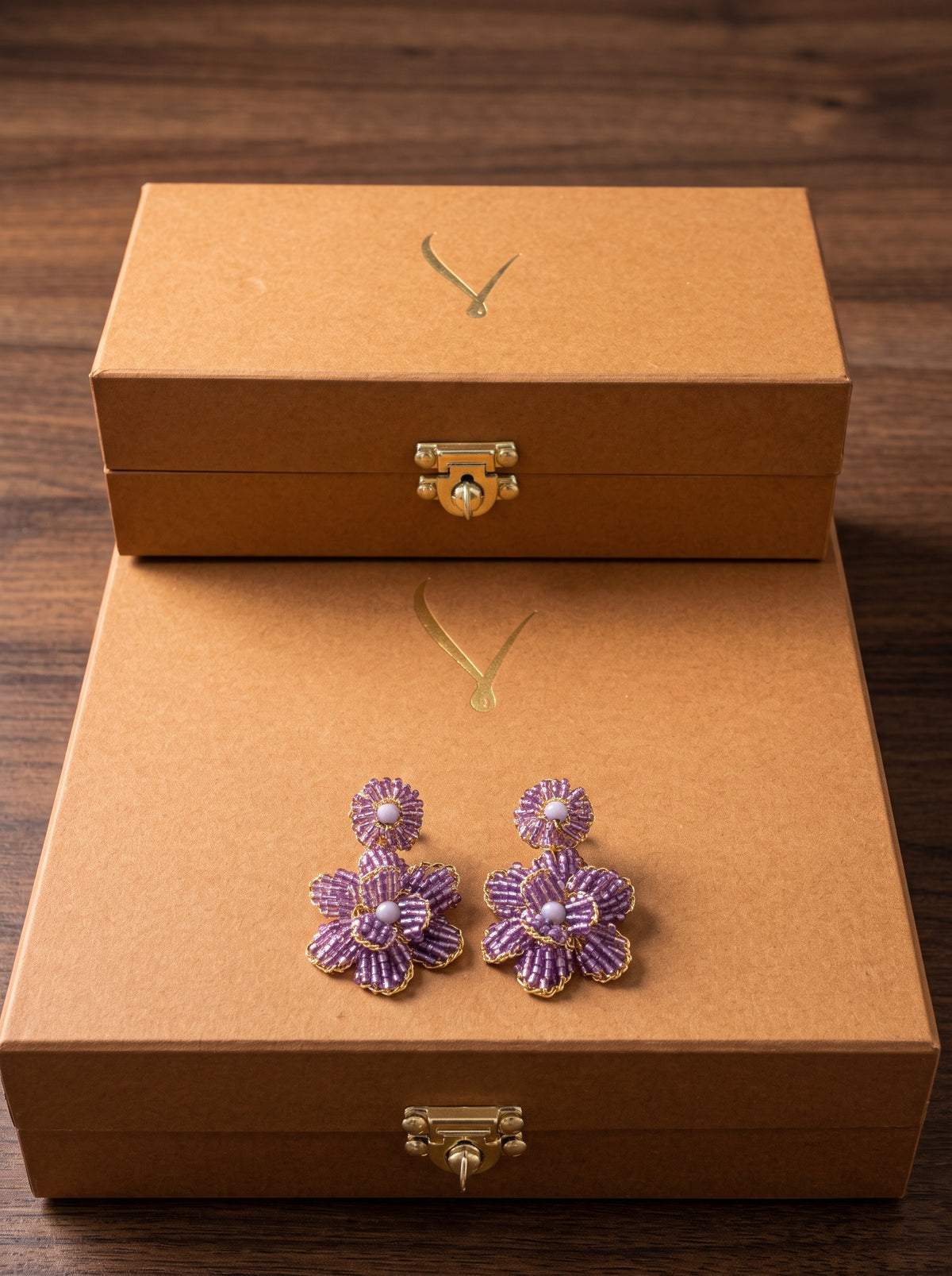 Brinco de Crochê Blossom Metallic Amethyst