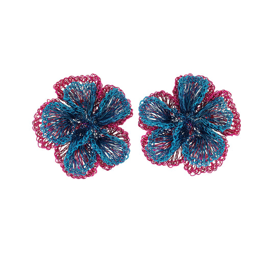 Brinco de Crochê Flor Eletric Warmth Mix