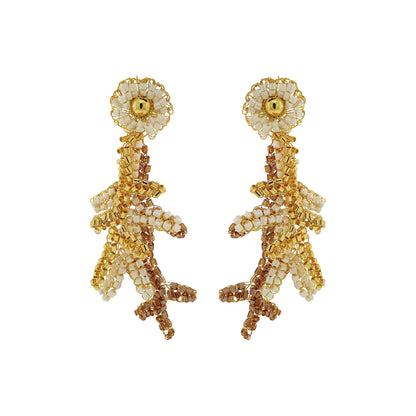 Brinco de Crochê Raízes Pequeno Golden Mix