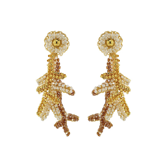 Brinco de Crochê Raízes Pequeno Golden Mix