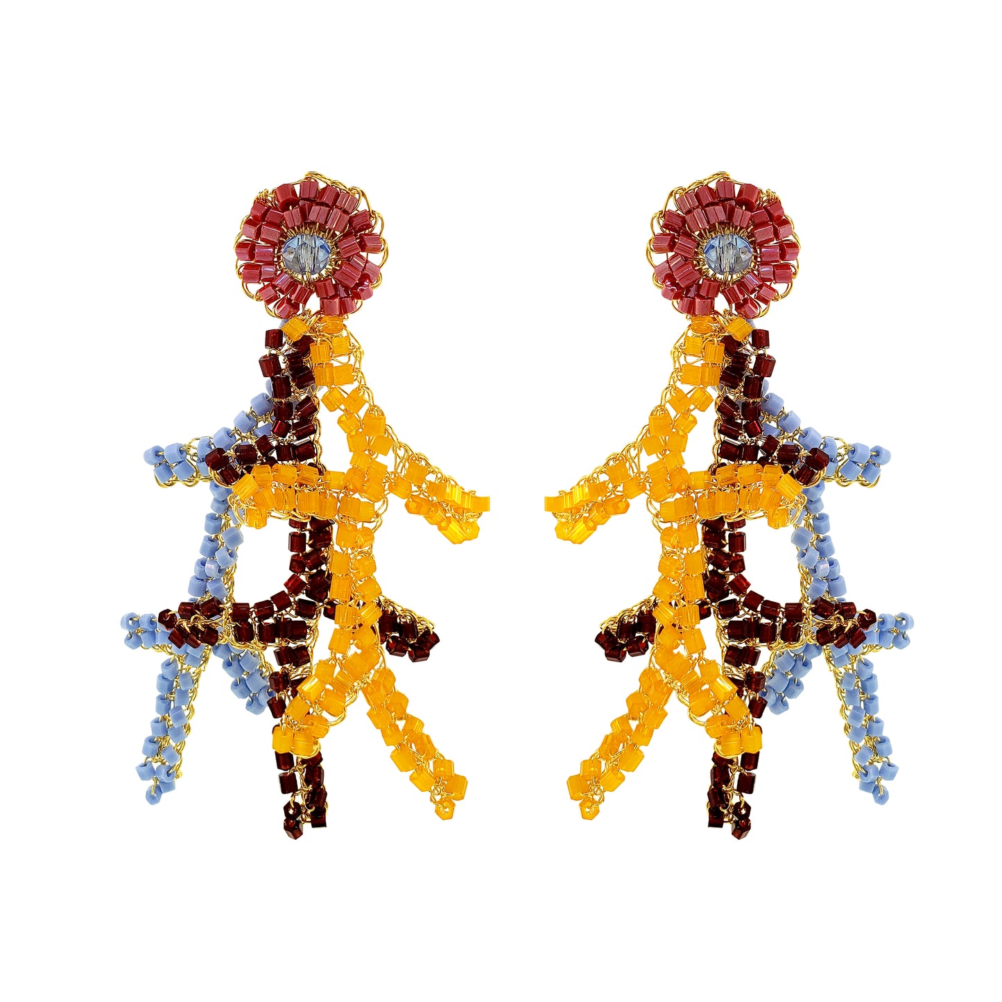 Brinco de Crochê Coral Sunrise Mix