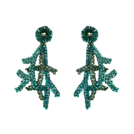 Brinco de Crochê Coral Teal