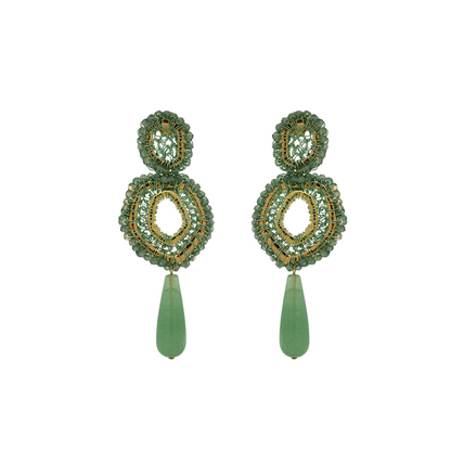 Brinco de Crochê Petra Pêndulo Mint