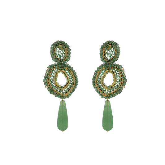 Brinco de Crochê Petra Pêndulo Mint