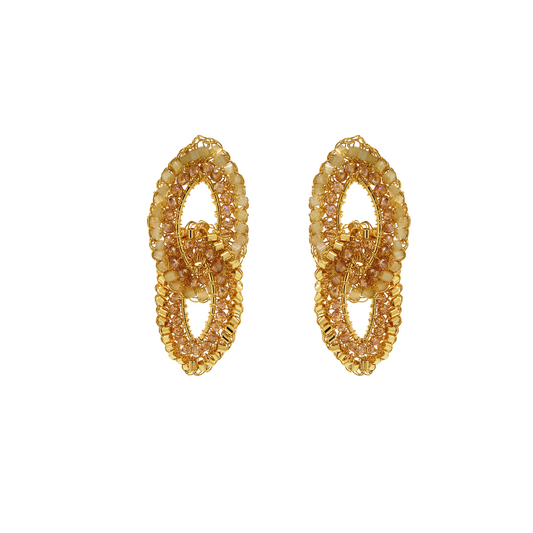 Brinco de Crochê Safari Dourado