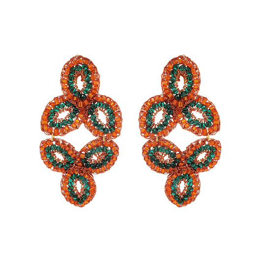 Brinco de Crochê Element Laranja Mystic Forest