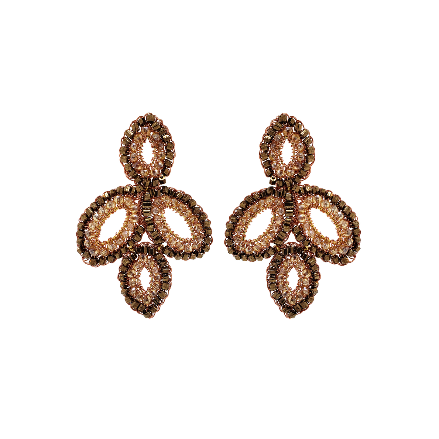 Brinco de Crochê Liberty Castanho