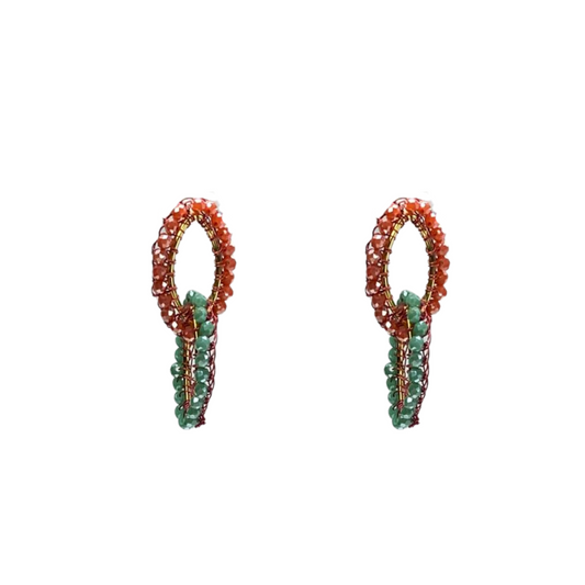 Brinco de Crochê Mia Legacy Verde e Rosa Sale