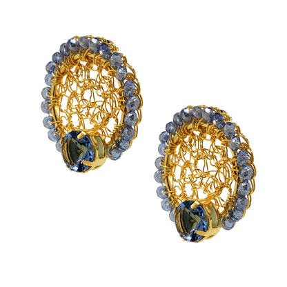 Brinco Prisma Mandala Pequeno Lavanda
