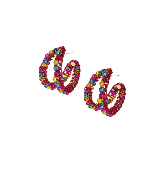 Brinco de Crochê Nina Maxi Eletric Warmth Mix