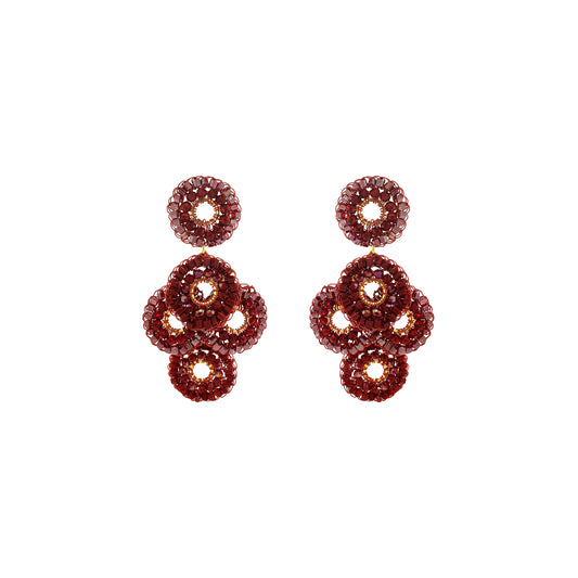 Brinco de Crochê Crimson Orbit Infinite Love - Burgundy