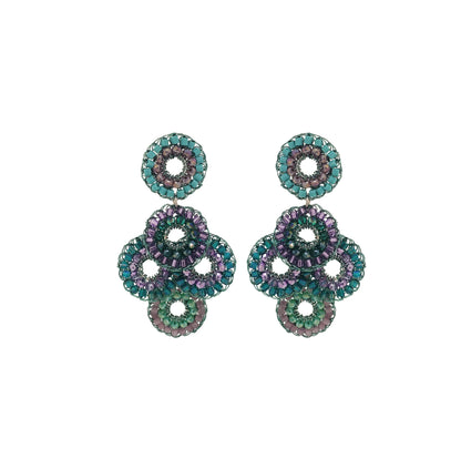 Brinco Coco Aurora Lilás e Verde