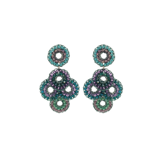 Brinco Coco Aurora Lilás e Verde