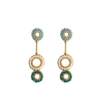 Brinco de Crochê Argolas Verde Sale