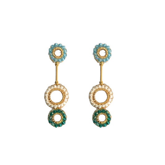 Brinco de Crochê Argolas Verde Sale