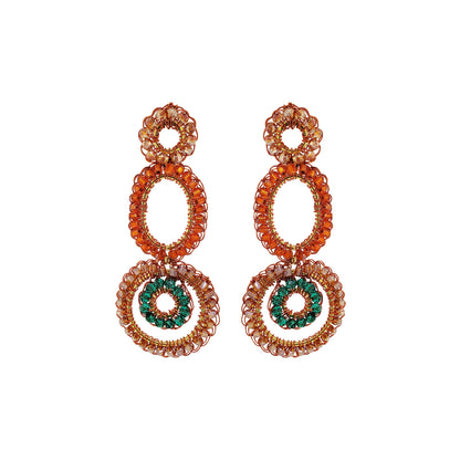 Brinco de Crochê Ciclos Laranja Mystic Forest