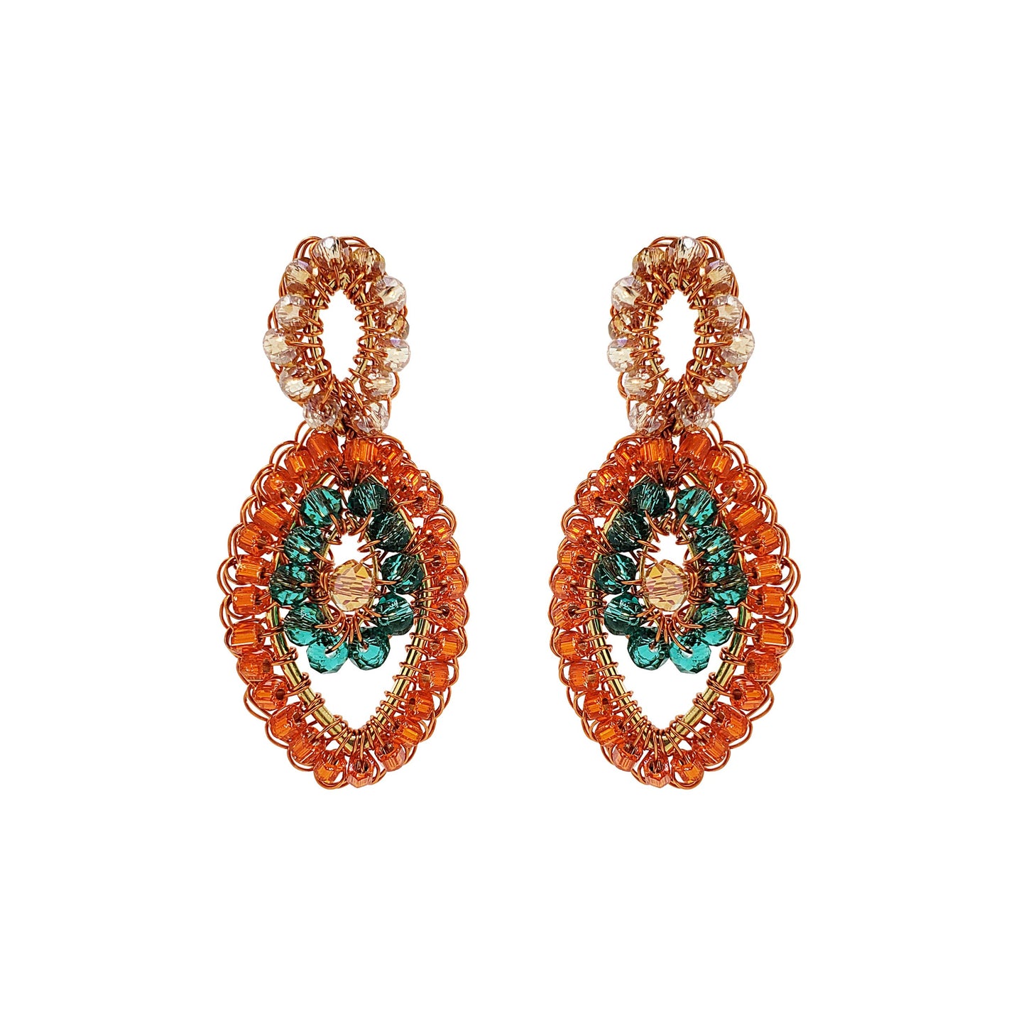 Brinco de Crochê Imbirema Laranja Mystic Forest