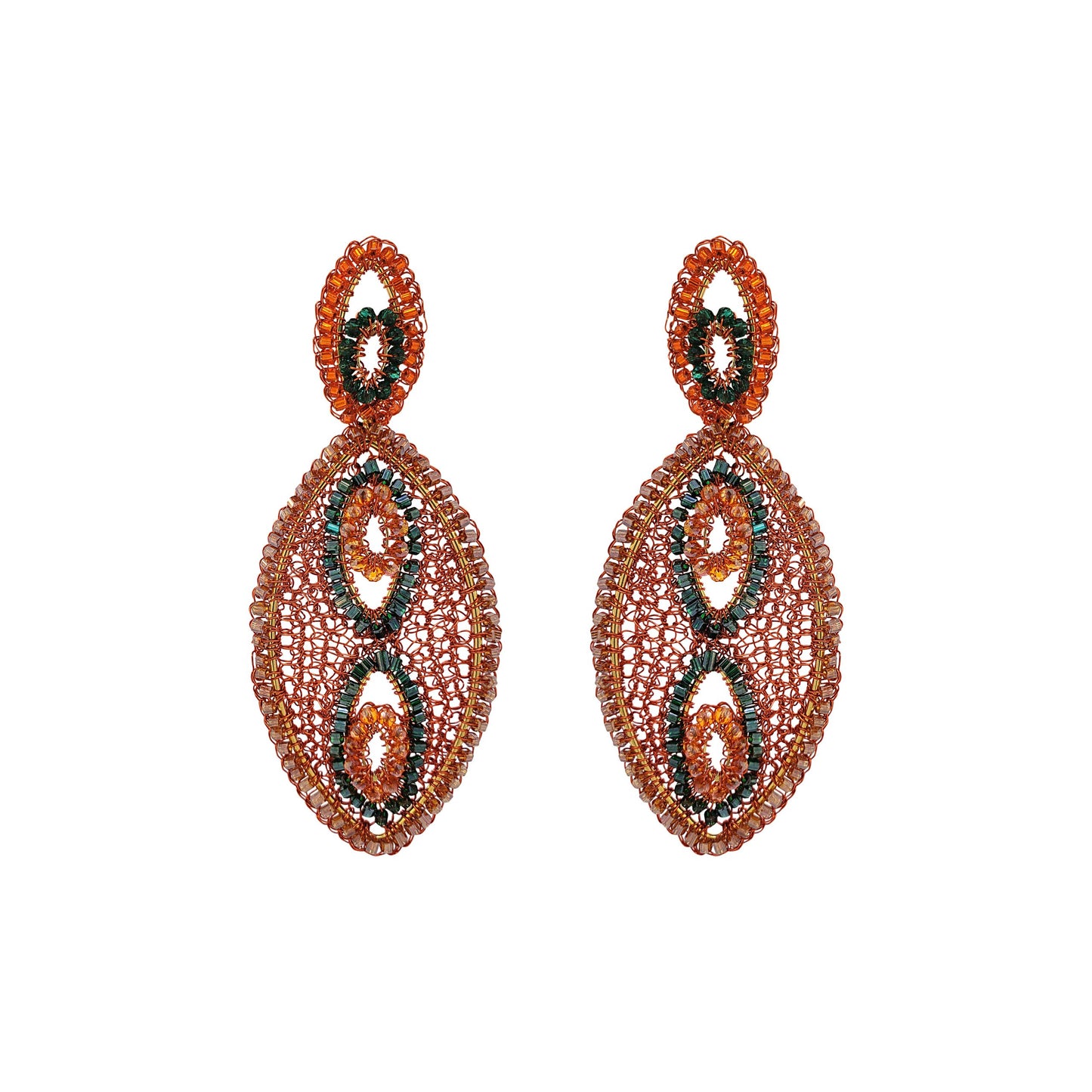 Brinco de Crochê Sementes Laranja Mystic Forest