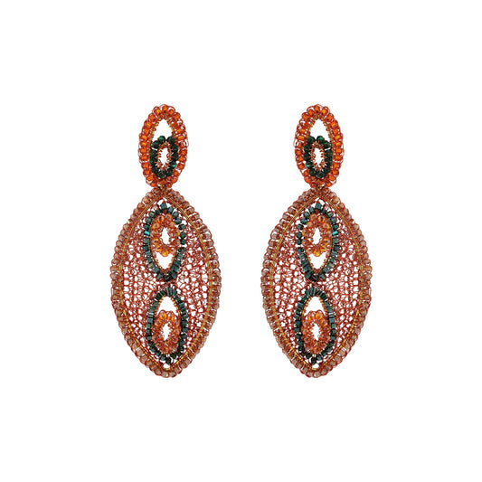 Brinco de Crochê Sementes Laranja Mystic Forest