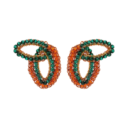 Brincos Crochê Frutos Duo Laranja Mystic Florest