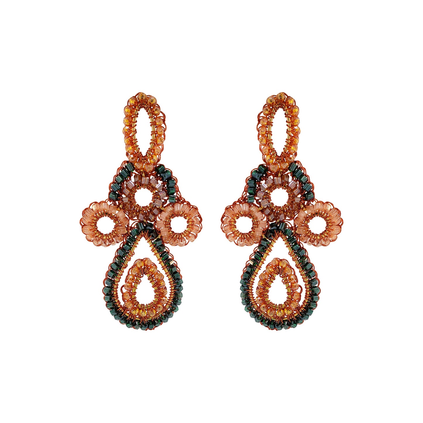 Brinco de Crochê Atlântica Laranja Mystic Forest