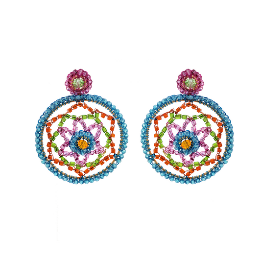 Brinco de Crochê Mandala Média Confetti