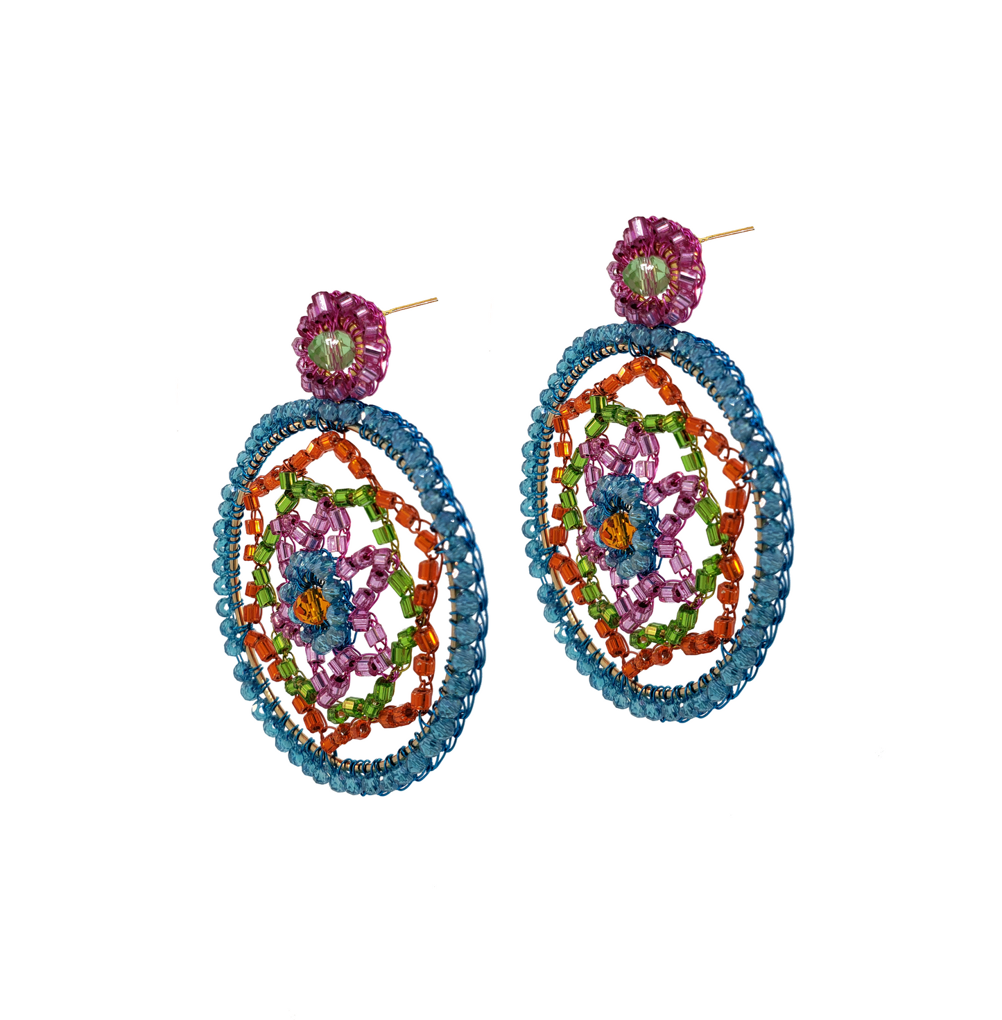 Brinco de Crochê Mandala Média Confetti