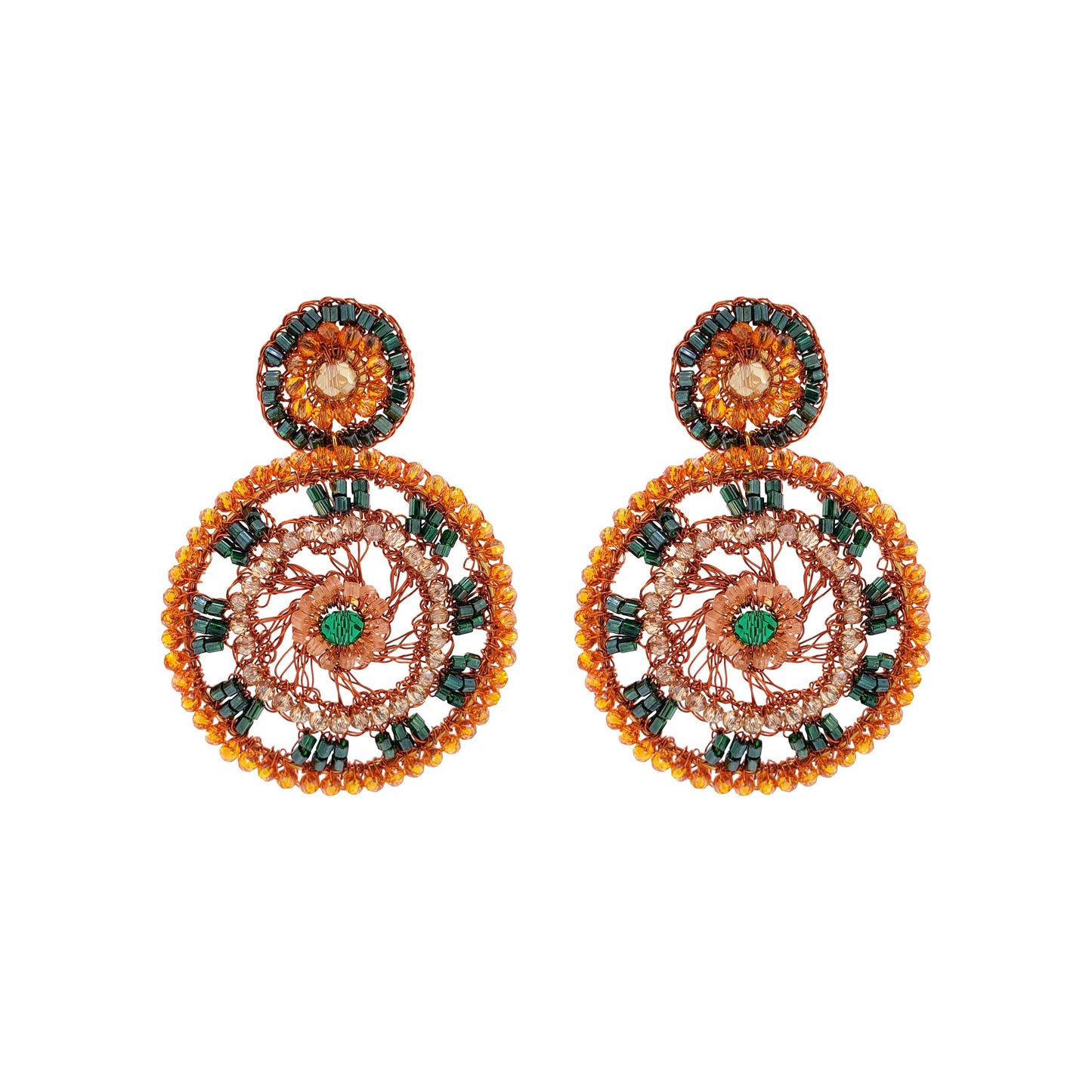 Brinco de Crochê Ipê Laranja Mystic Forest