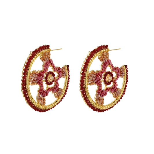 Brinco de Crochê Argola Vermelho Mystic Forest Sale