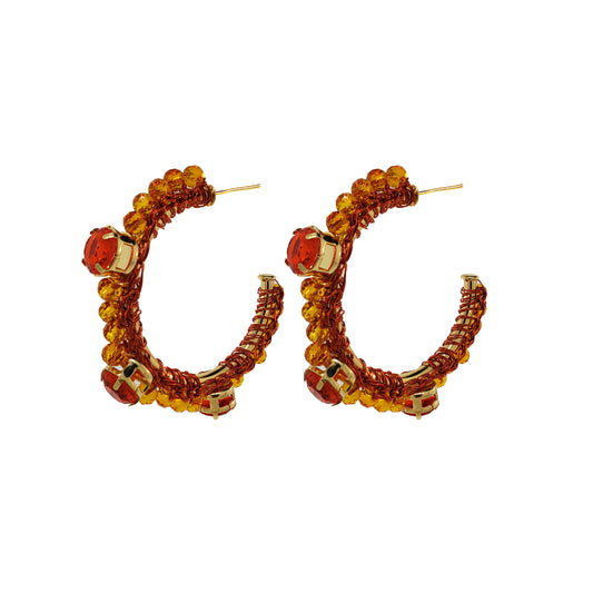 Brinco de Crochê Lena Hoops Laranja Sale