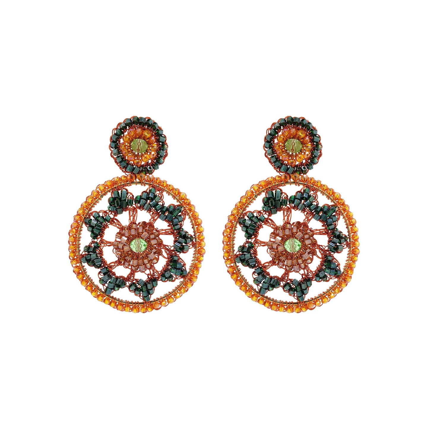 Brinco de Crochê Desabroxar Laranja Mystic Forest