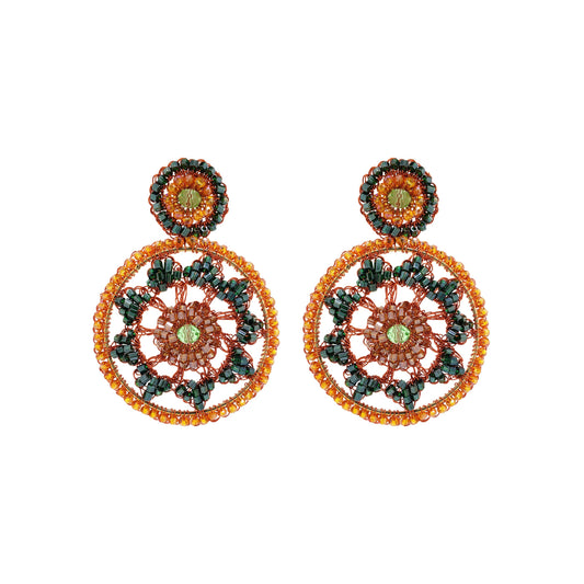 Brinco de Crochê Desabroxar Laranja Mystic Forest