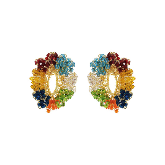 Brinco de Crochê Roxy Colorido