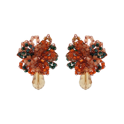 Brinco de Crochê Gota Laranja Mystic Forest