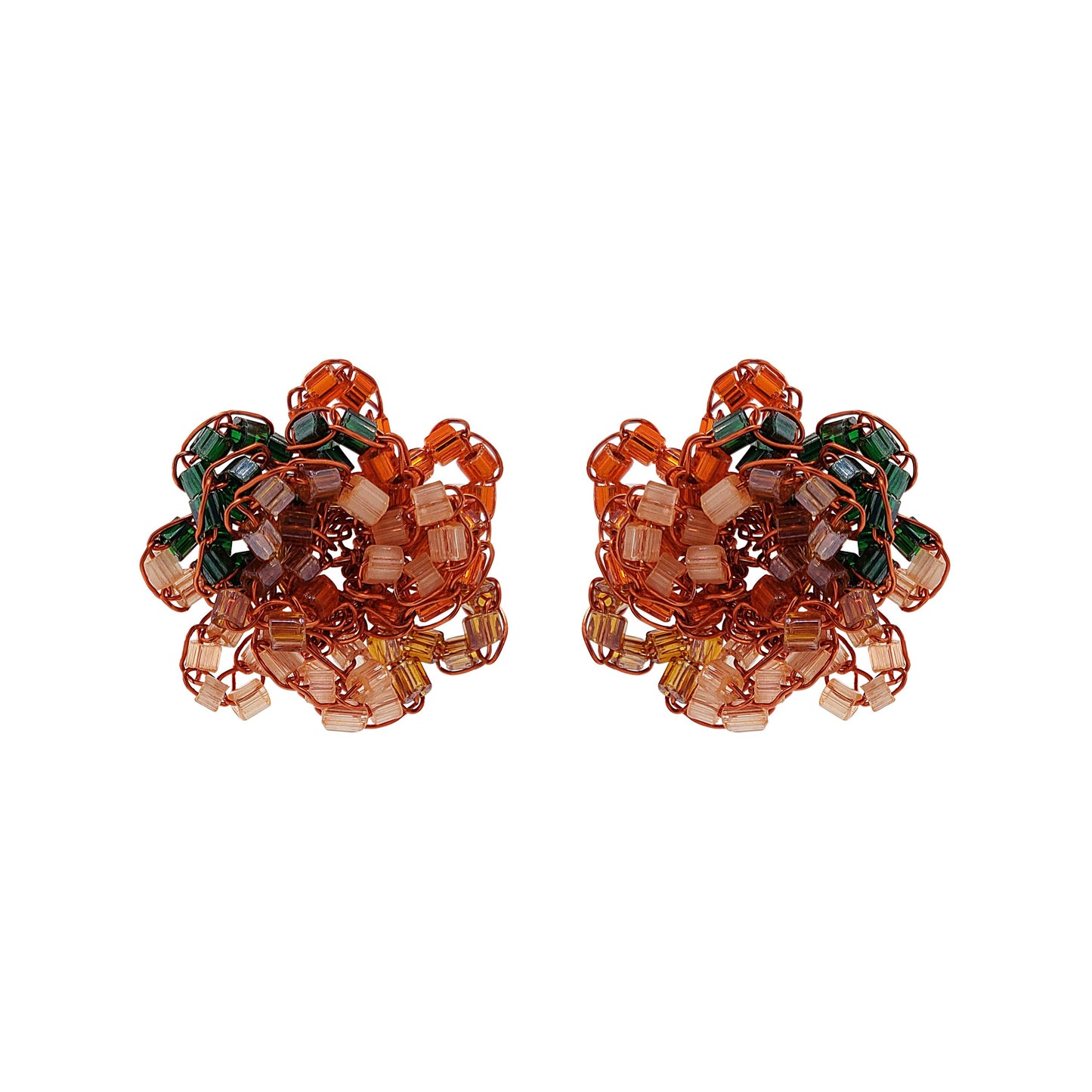 Brinco de Crochê Flores de Outono Laranja Mystic Forest