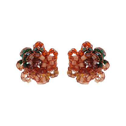 Brinco de Crochê Flores de Outono Laranja Mystic Forest