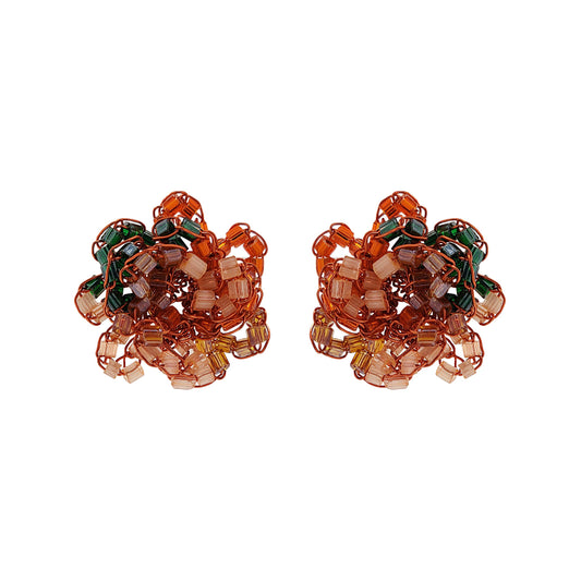 Brinco de Crochê Flores de Outono Laranja Mystic Forest