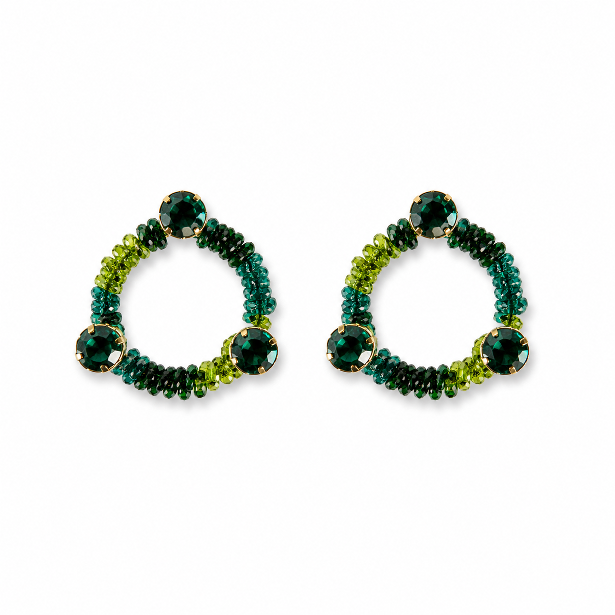 Brinco de Crochê Circle Mix Green