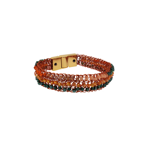 Bracelete de Crochê Begonia Laranja Mystic Forest