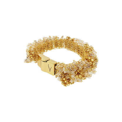 Bracelete de Crochê Fru-fru Branco Mystic Forest