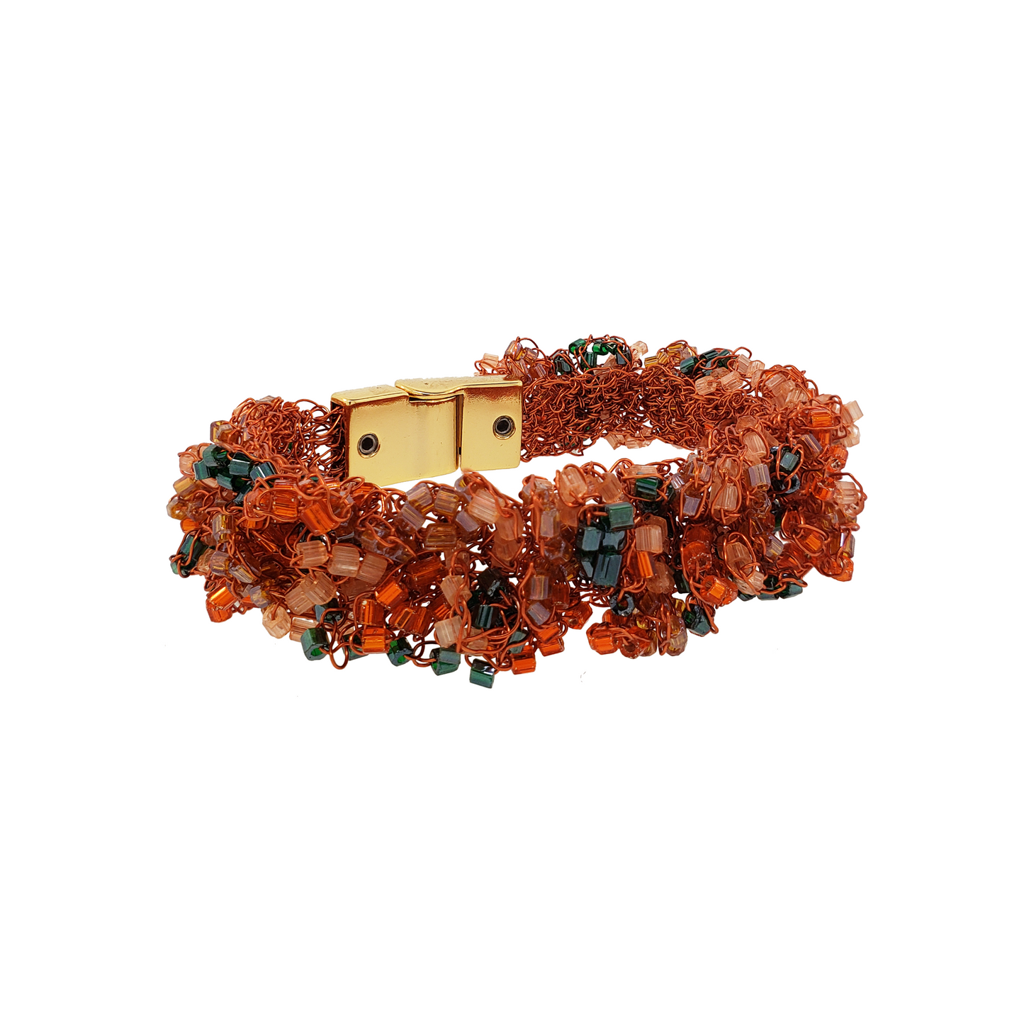 Bracelete de Crochê  Fru-fru Laranja Mystic Forest