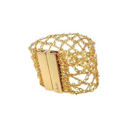 Bracelete de Crochê Rede com Cristais Mystic Forest