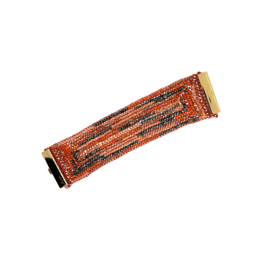 Bracelete de Crochê Zínia Laranja Mistic Forest