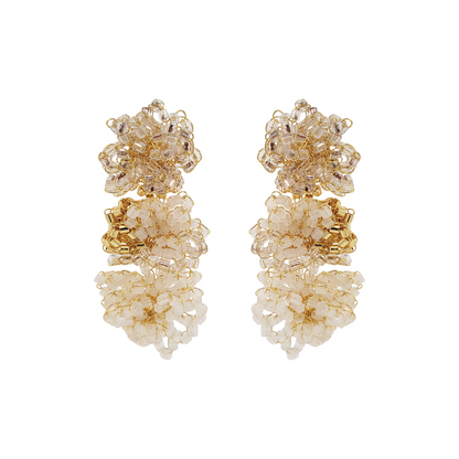 Brinco de Crochê Tri Flore Branco Mystic Forest