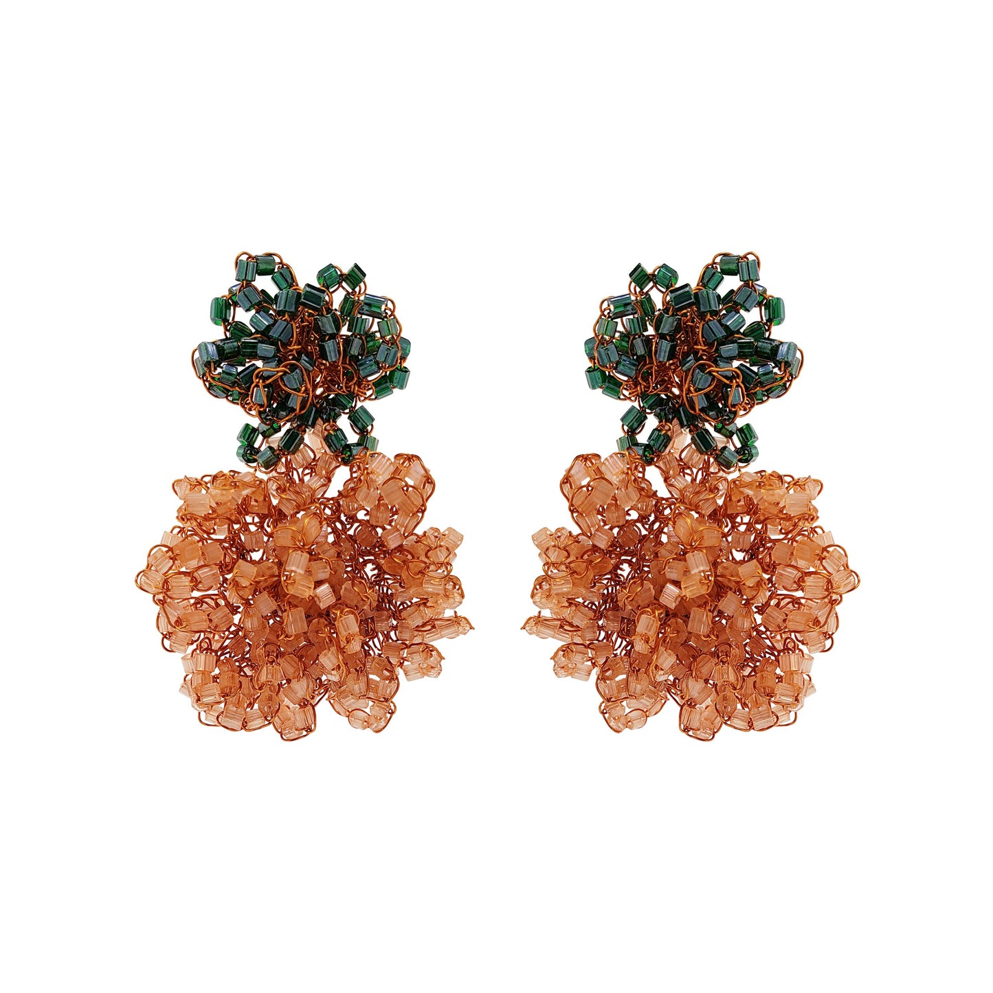 Brinco de Crochê Laranja Mystic Forest
