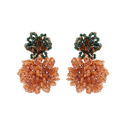 Brinco de Crochê Laranja Mystic Forest