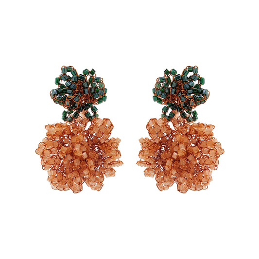 Brinco de Crochê Laranja Mystic Forest