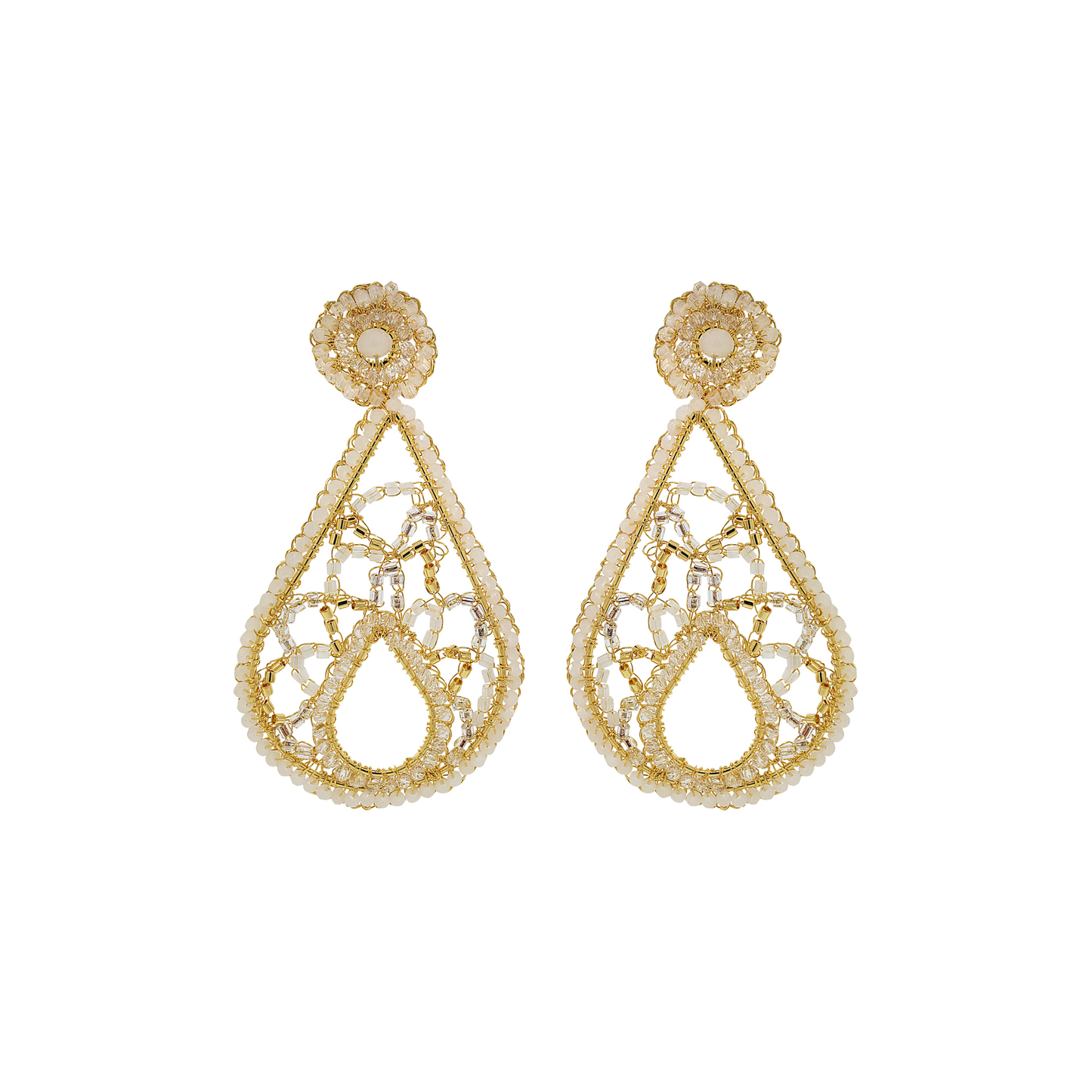 Brinco de Crochê Raizes Branco Mystic Forest
