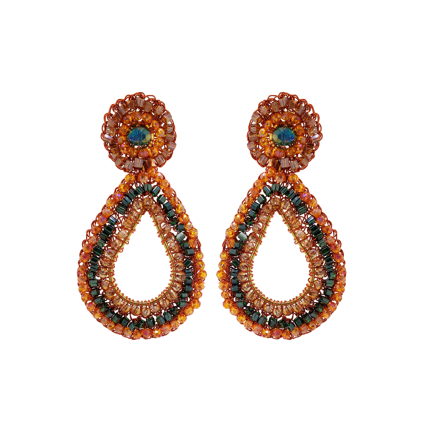 Brinco de Crochê Sapuva Laranja Mystic Forest
